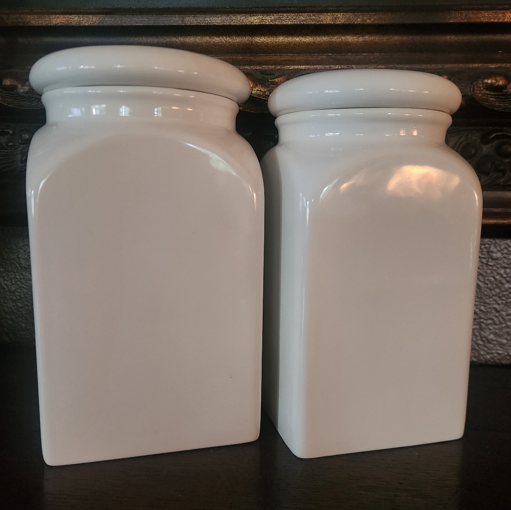 Vintage Country Stoneware Canisters